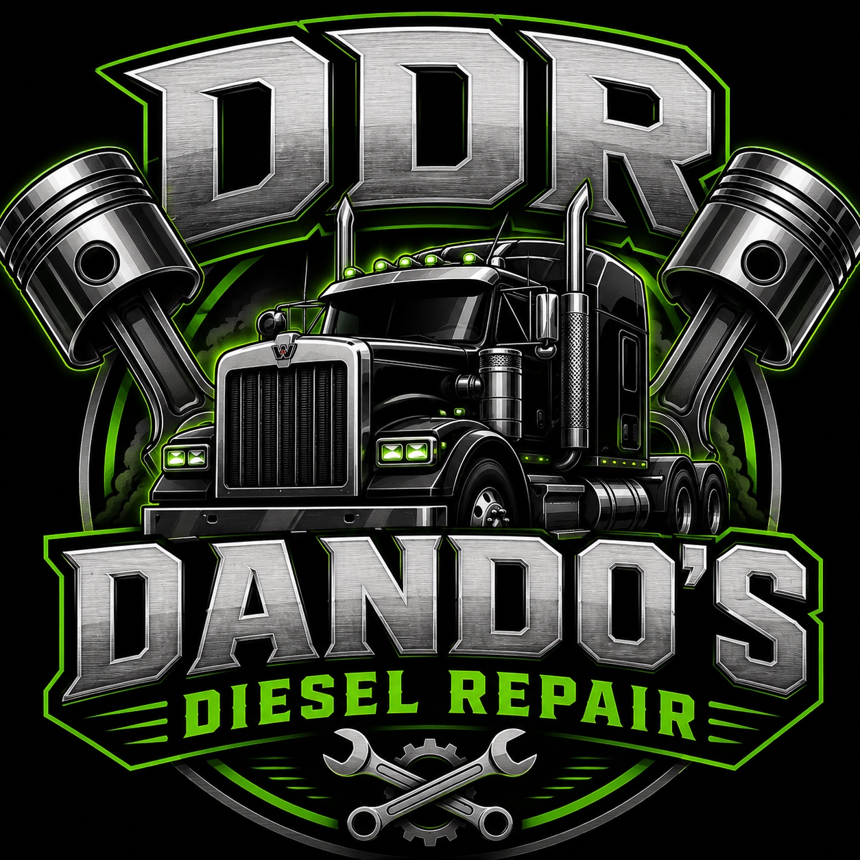 Dando's Diesel Repair DDR diesel truck logo